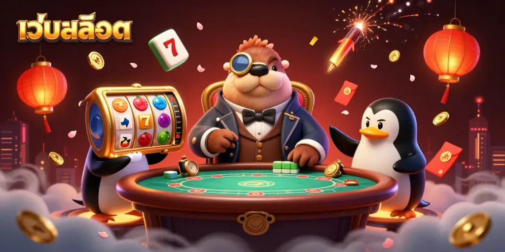 การหมุนเกมสล็อต เว็บสล็อต ที่เต็มไปด้วยโชคลาภและบรรยากาศของคาสิโน