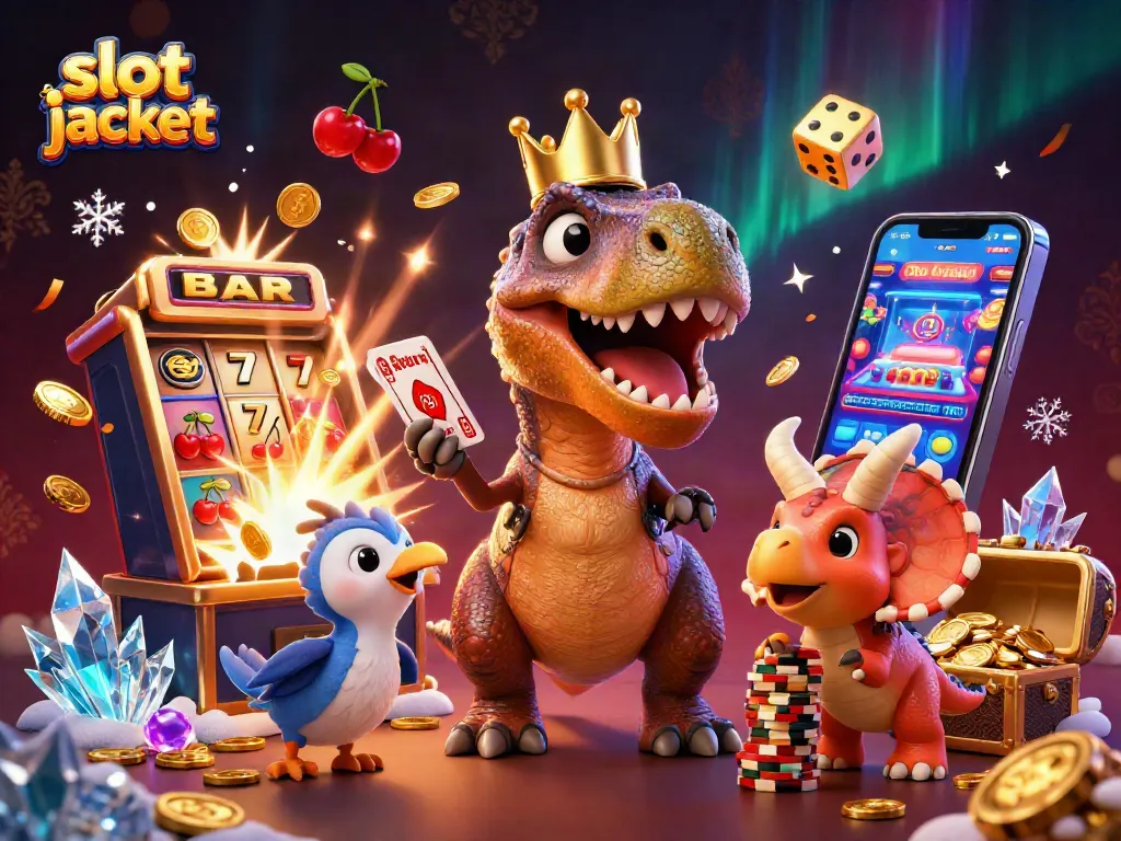Experience the excitement of slot jackpot games with colorful characters in a vibrant casino scene.