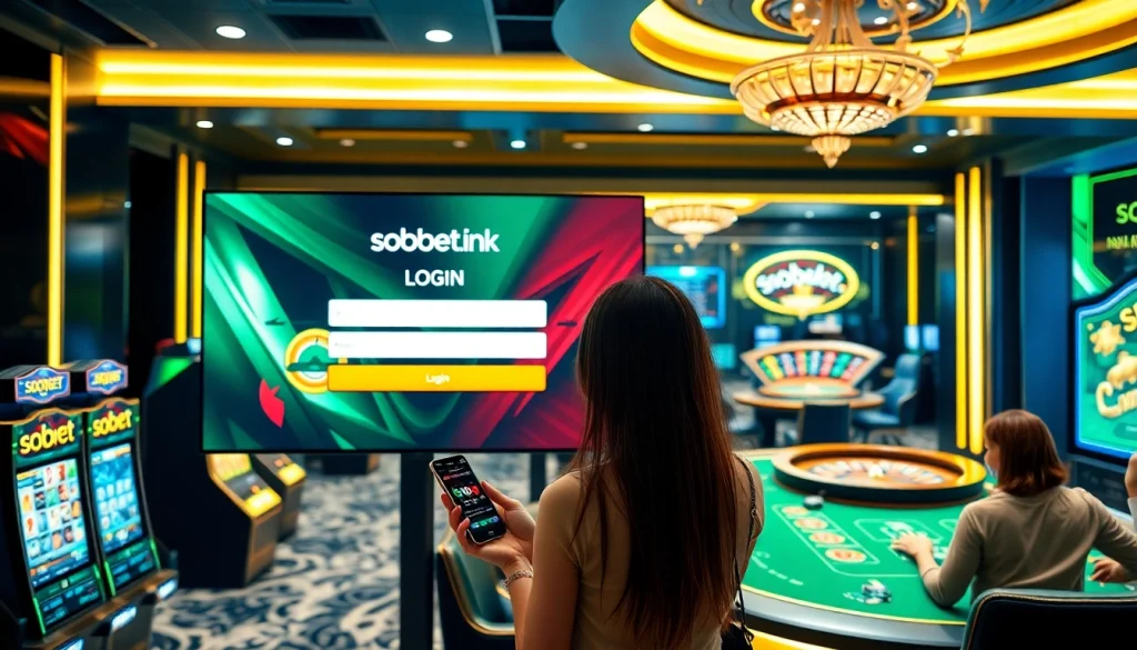 Engage with sbobet link login for seamless online betting experiences in a luxurious casino setting.