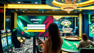 Engage with sbobet link login for seamless online betting experiences in a luxurious casino setting.