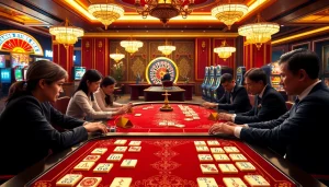 Play Mahjong Ways 2 in an exciting casino scene with bright lights and strategic gameplay.