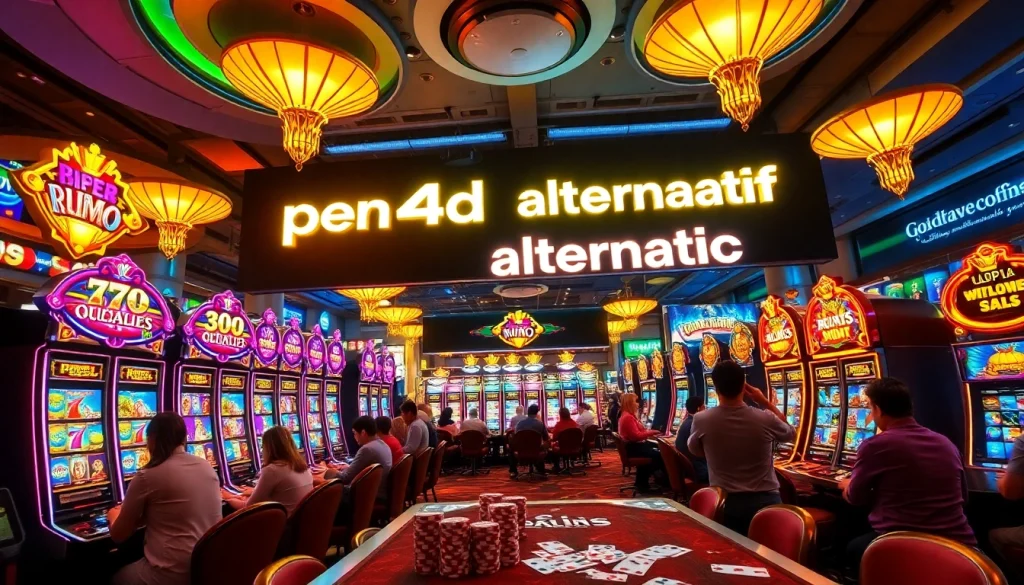 Exciting casino atmosphere highlighting the winning potential of pen4d alternatif on slot machines.