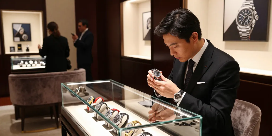 Explore exquisite clone watches in a luxury boutique setting showcasing elegant timepieces.