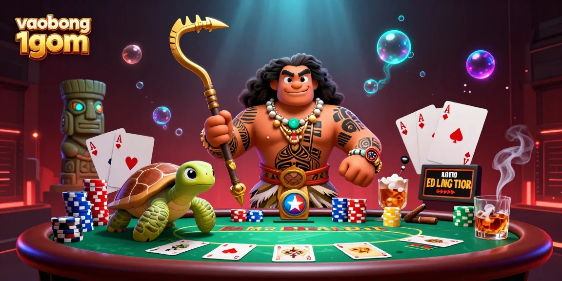 Engage in dynamic betting action at vaobong 1gom with colorful poker elements and an exciting atmosphere.