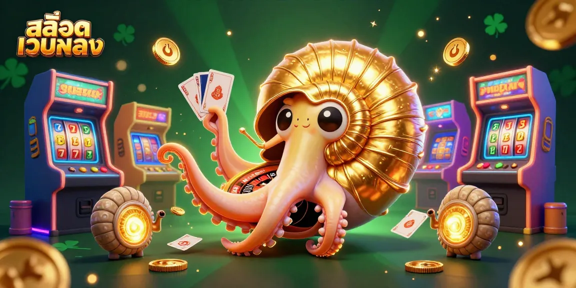 Experience thrilling spins with สล็อตเว็บตรง featuring a giant nautilus roulette wheel and shining slot reels.