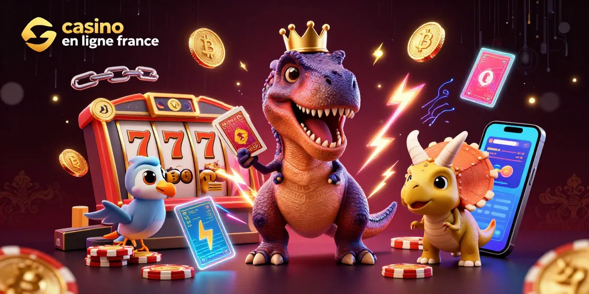 Découvrez le meilleur casino en ligne France avec des personnages amusants jouant et empilant des jetons en or.
