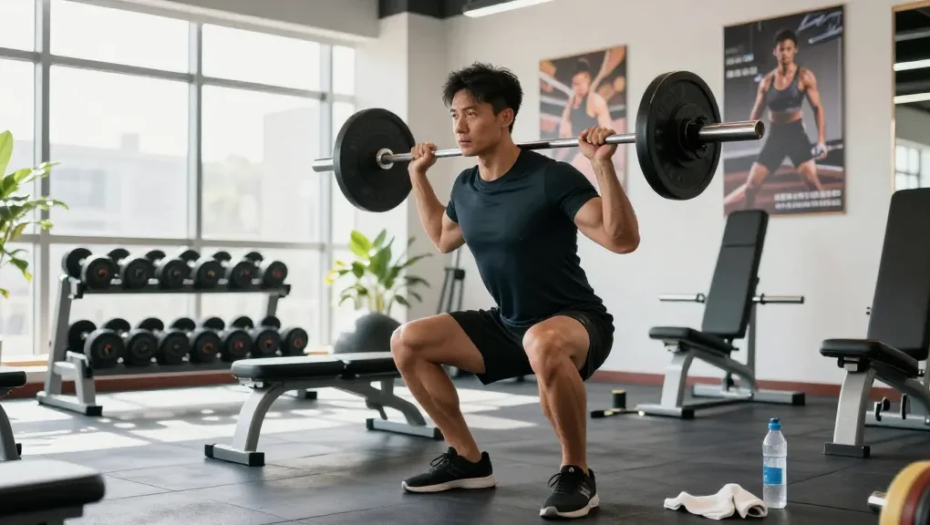 Intense workout in a modern gym showcasing Driada Medical Shop products for fitness enthusiasts.
