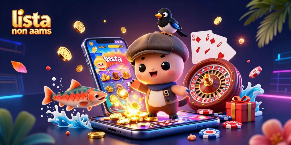 Visualizza la lista casino non AAMS con l'illustrazione di un gruppo giocoso di Nessie e amici.