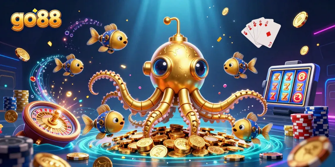 Spin the 3D roulette wheel and discover go 88's golden treasures in this vibrant casino scene!