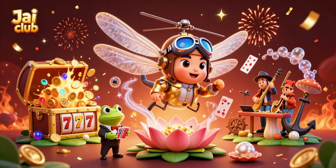 Experience the excitement of Jai club with a lively casino scene featuring dynamic characters in 3D.