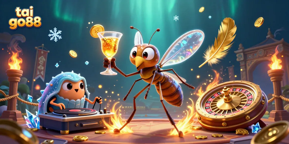 Experience the vibrant excitement of tai go88 with a lively casino scene featuring unique characters and dynamic elements.