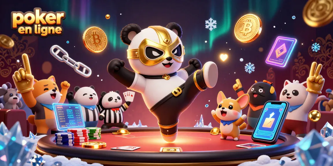 Jouer au poker en ligne avec enthousiasme et des éléments colorés de casino