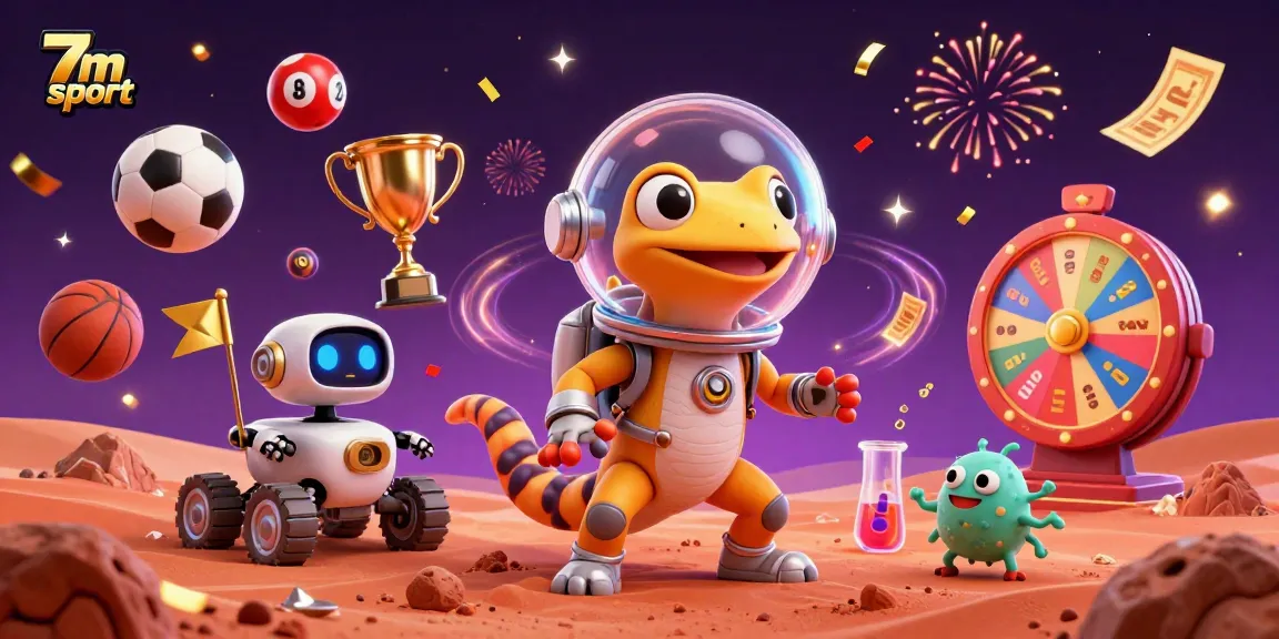 Experience exhilarating 7m sport action with Martian gecko in a cosmic casino adventure.