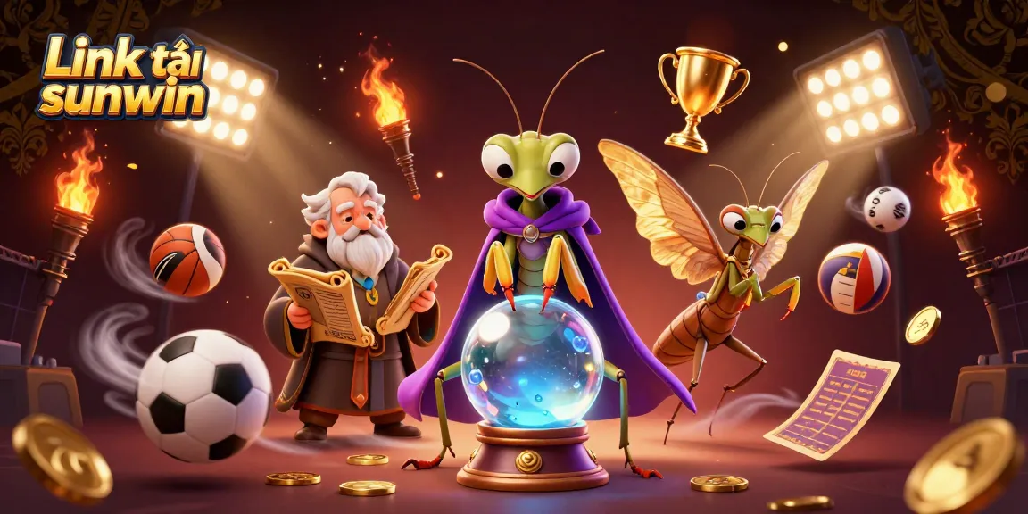 Engage with the thrilling Link tải sunwin gaming experience, featuring animated fortune tellers and dynamic sports elements.