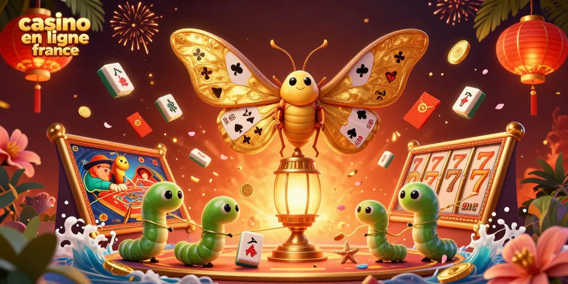 Explorez le monde captivant des casinos en ligne en France avec une illustration animée de jeux et de chance.