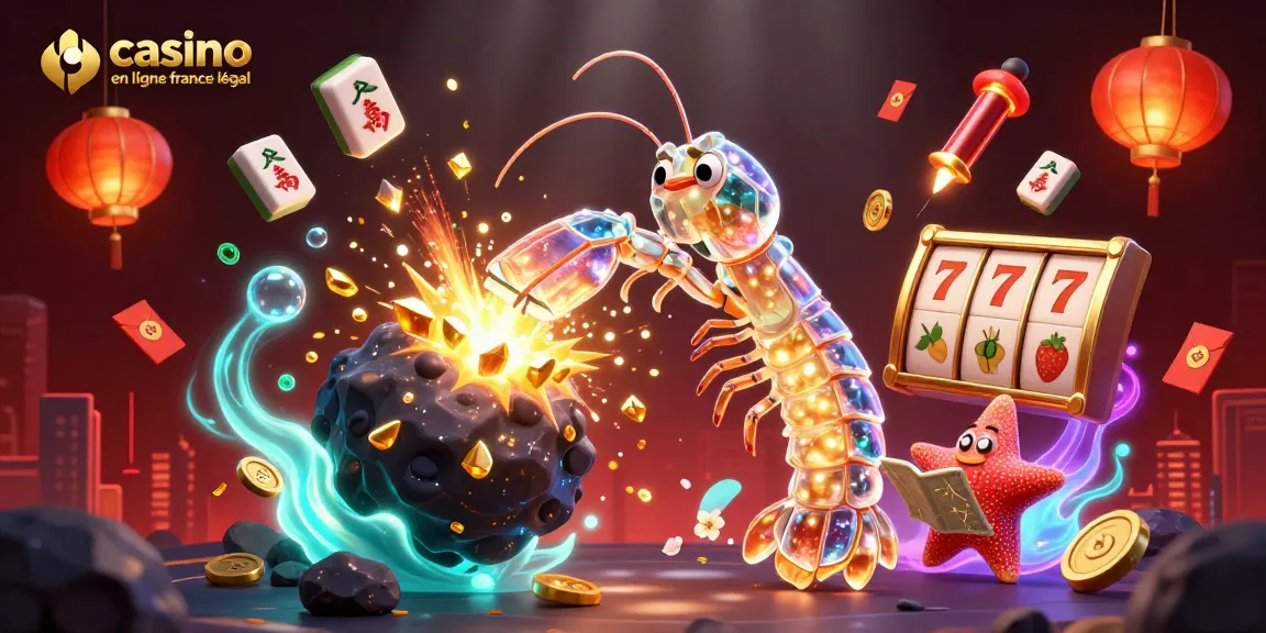 Le samouraï mantis shrimp et l'étoile de mer navigatrice illustrent le casino en ligne France légal avec des éléments de jeux juxtaposés.