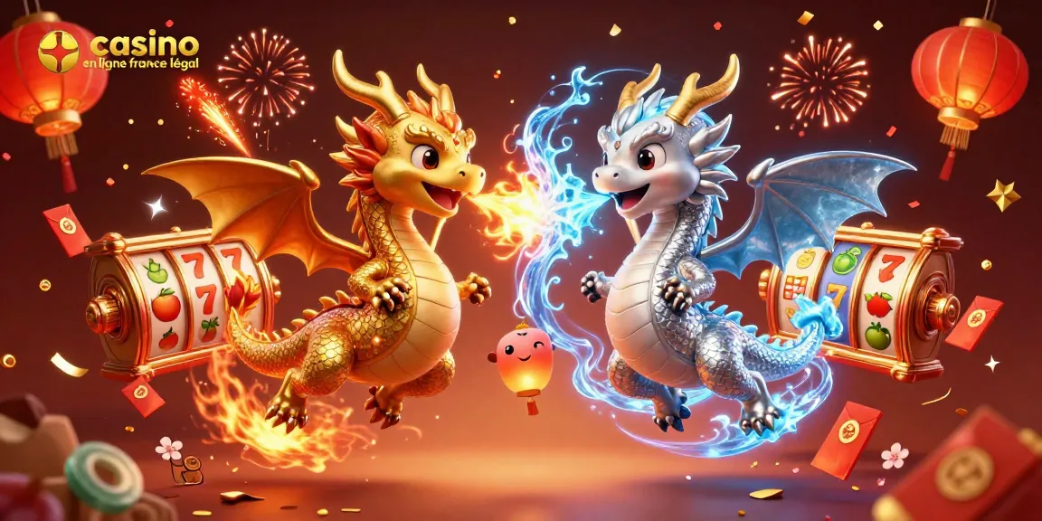 Jouez à casino en ligne France légal avec des dragons et des éléments de jeux de machines à sous animés.