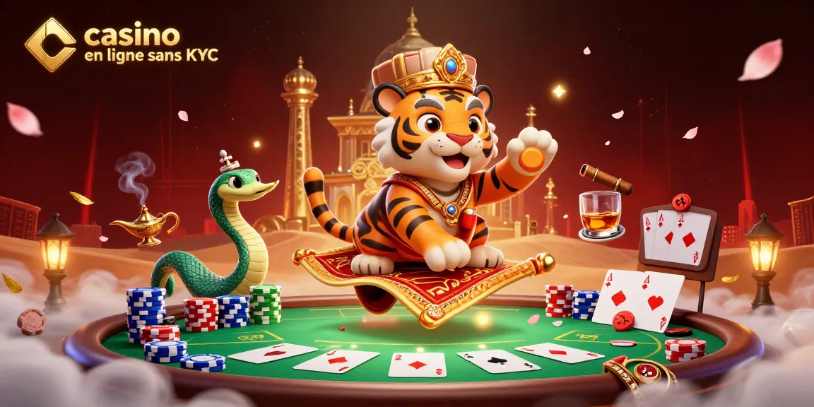 Célébrez le plaisir de jouer au casino en ligne sans KYC avec un décor de jeu dynamique et captivant.