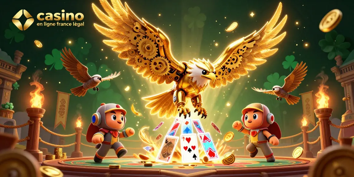 Jouer au casino en ligne légal en France avec une scène dynamique et des éléments de jeu captivants.