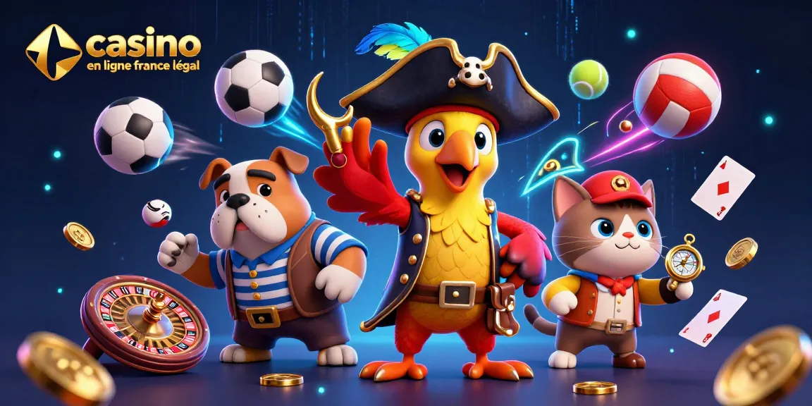 Jouez à un casino en ligne légal en France avec un pirate, bulldog et chat dans une scène dynamique pleine d'action.