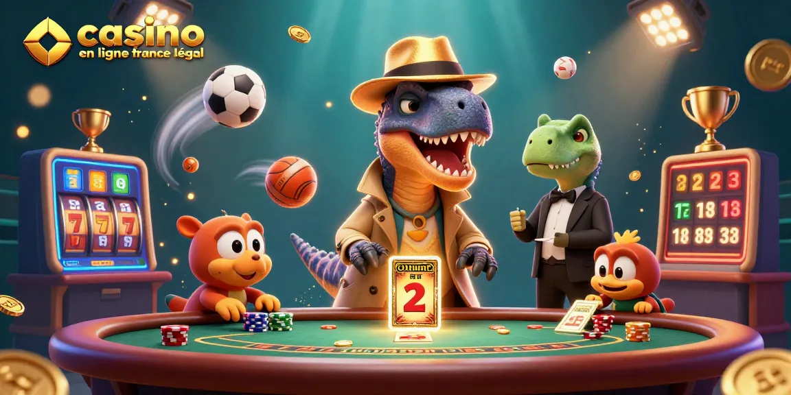 Actions de jeu dans un casino en ligne légal en France avec des dinosaures et des éléments dynamiques