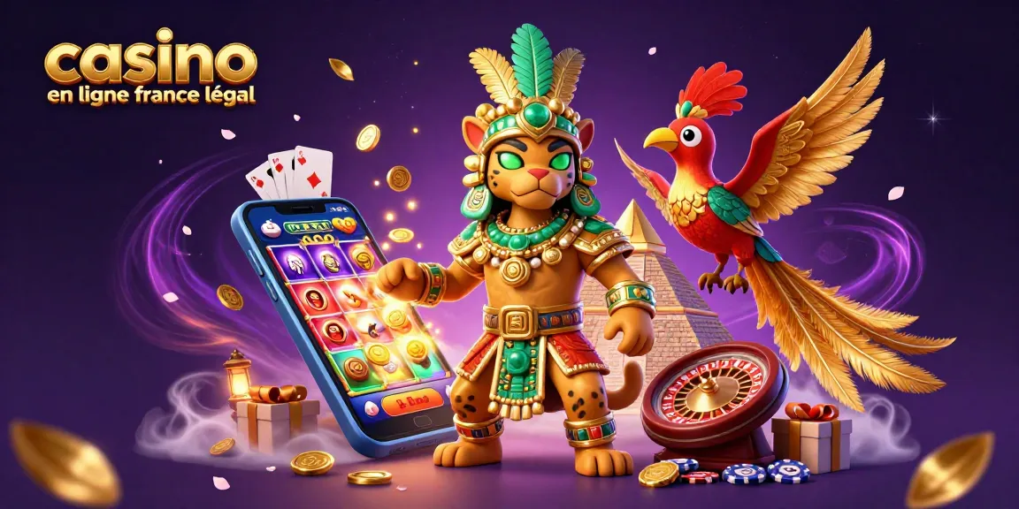 Visualisez des jeux captivants de casino en ligne France légal à travers une illustration dynamique.
