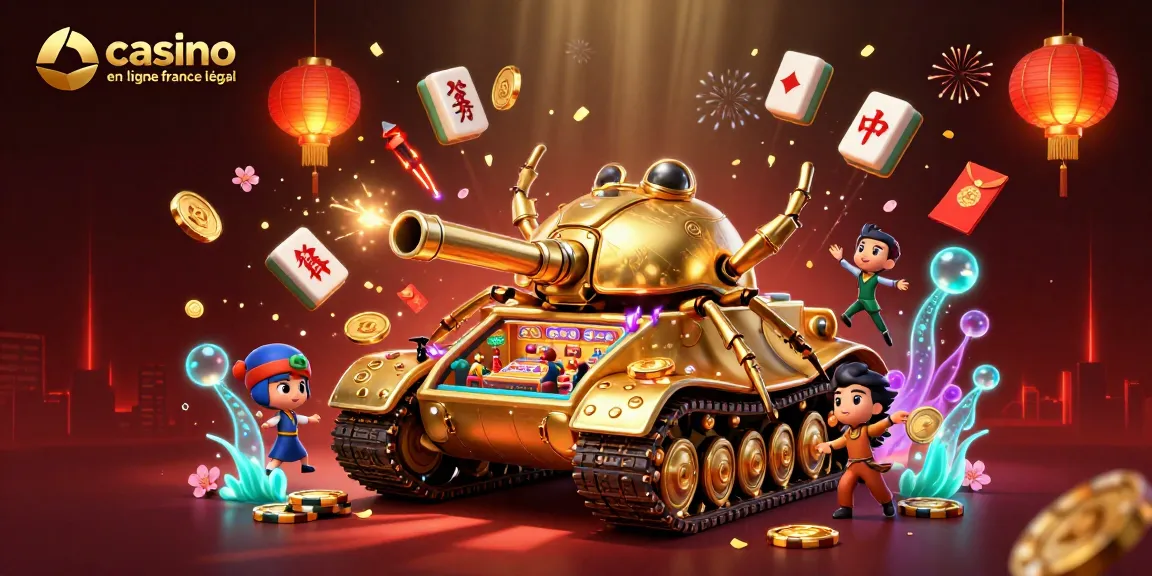 Plongez dans l'univers du casino en ligne france légal avec un tank à scarabée doré révélant un mini-casino vibrant.