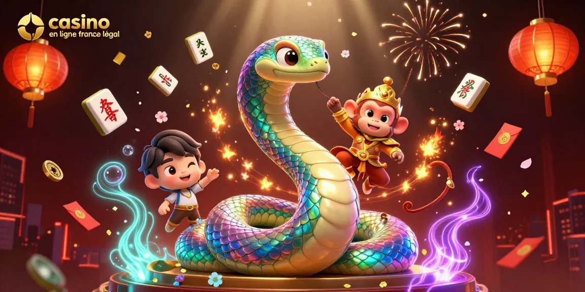 Illustration dynamique représentant le meilleur casino en ligne France légal avec des éléments de jeu variés.