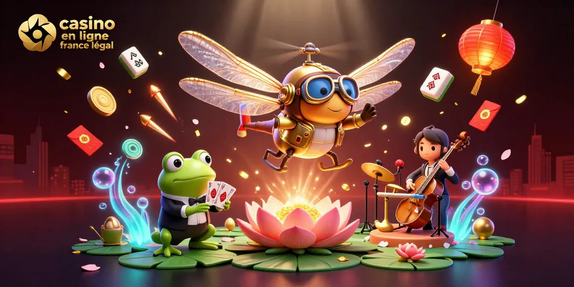 Illustration d'un pilote de casino en ligne légal en France avec un croupier grenouille.