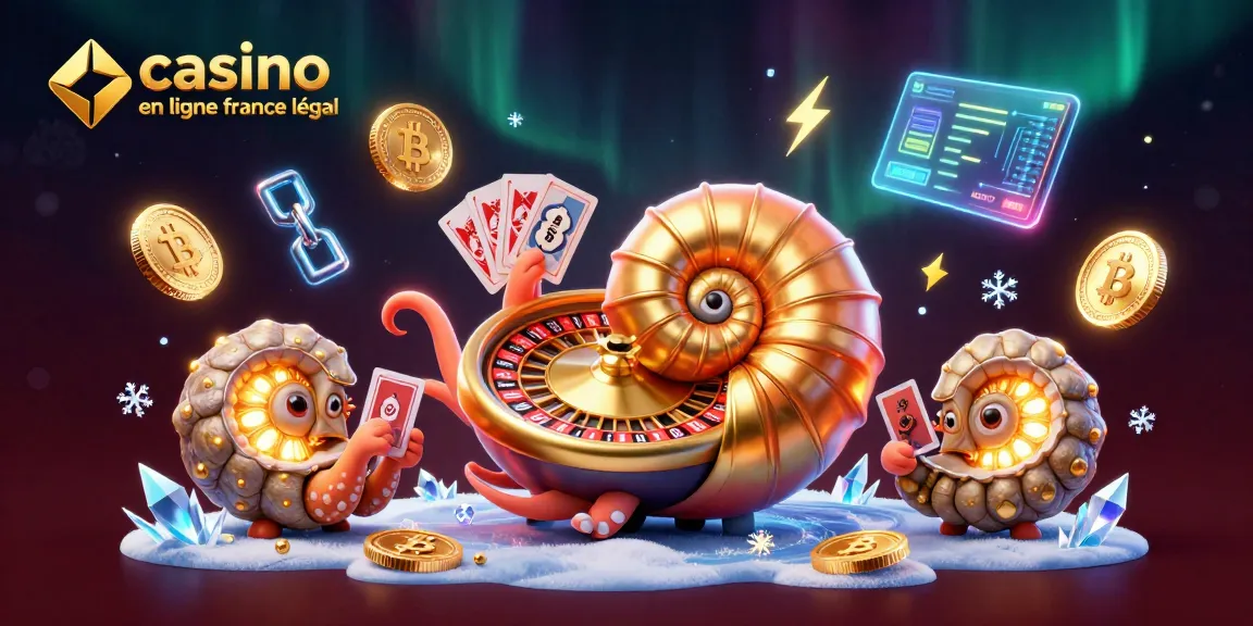 Jouez à un casino en ligne légal en France avec une scène dynamique de nautilus et des pièces de crypto-monnaie.