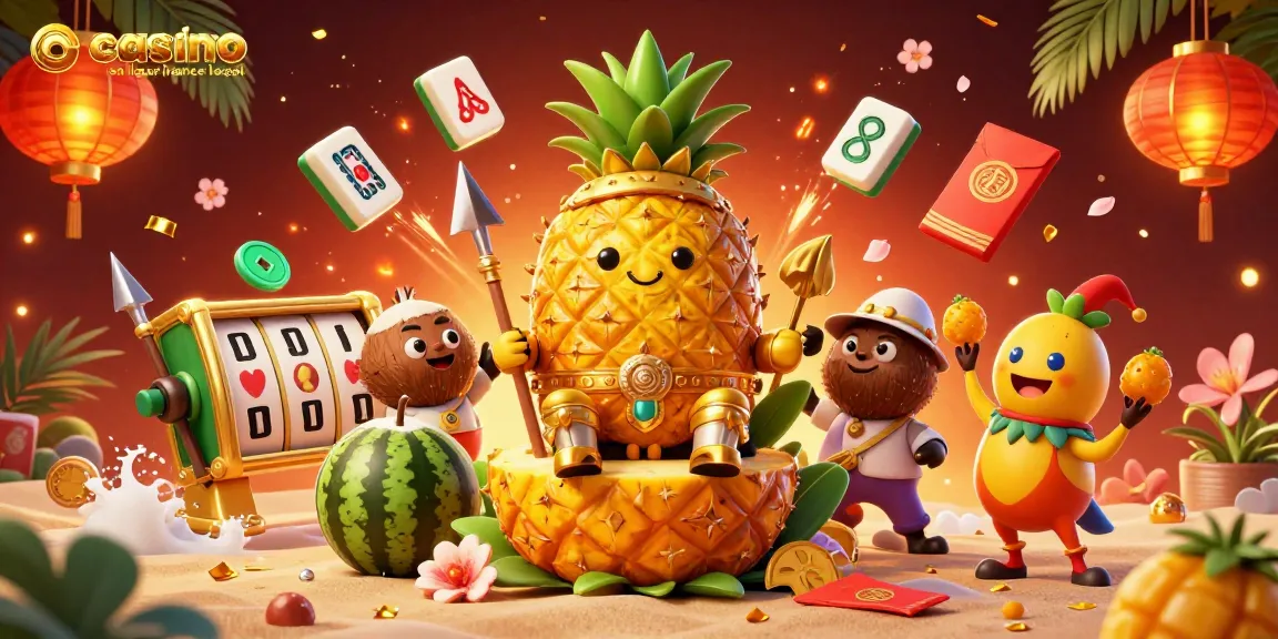 Rejoignez le roi ananas du casino en ligne France légal, entouré de gardes et de jeux dynamiques.