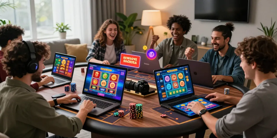 Diverse players enjoying an engaging online casino experience at home, showcasing dynamic games and colorful interfaces from https://dsam.org.uk.