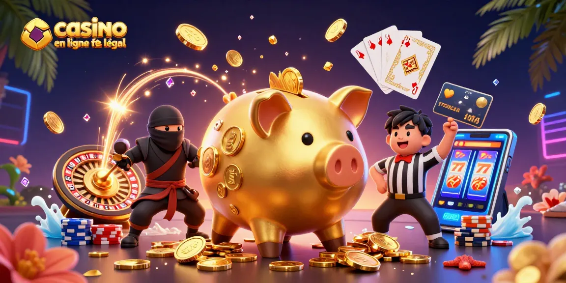Jouez au casino en ligne France légal avec cette illustration dynamique des personnages du jeu.
