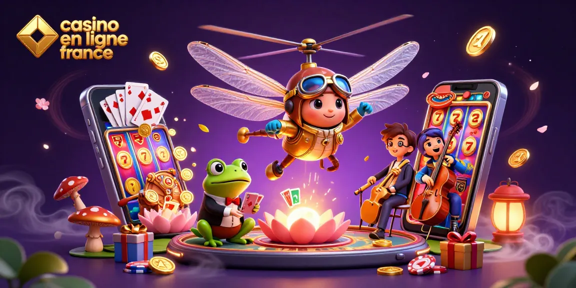 Jouez au casino en ligne France avec une illustration dynamique d'animaux dans un casino captivant.