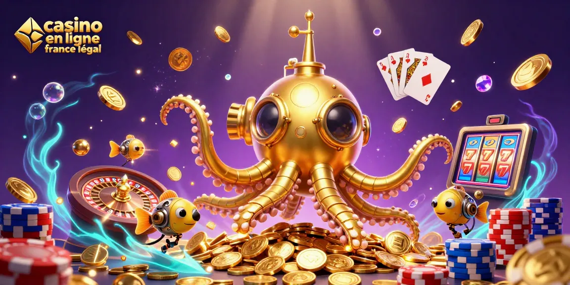 Jouez au casino en ligne France légal avec ces créatures mécaniques entourées de pièces dorées.