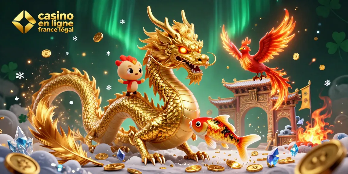 Rotations fantastiques au casino en ligne légal en France avec un dragon puissant et un phœnix flamboyant.