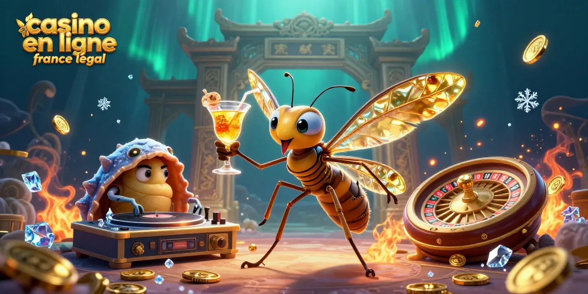 Admirez cette illustration d'un casino en ligne France légal avec un personnage central captivant.
