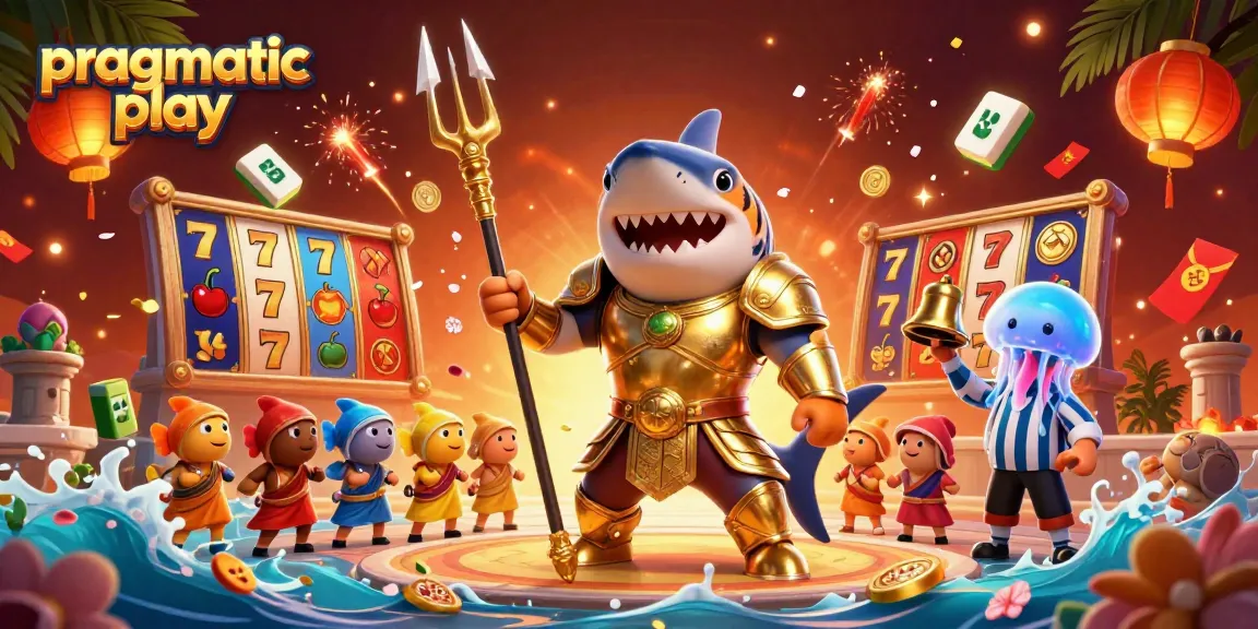 Experience wins with pragmatic play in a vibrant 3D casino scene of slot games.