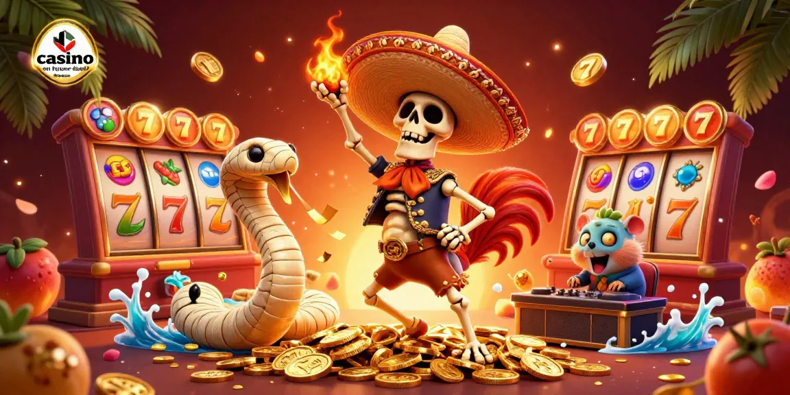 Jouer à casino en ligne France légal avec un squelette mariachi, une serpent momie et un hamster DJ dans une scène festive.