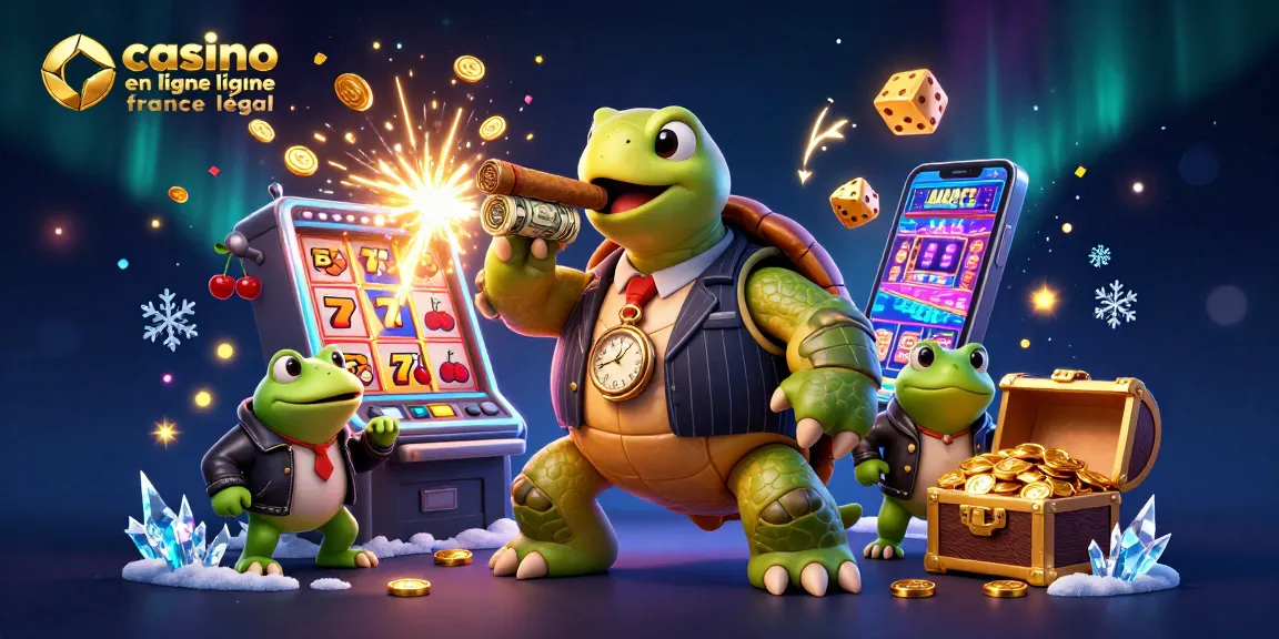 Promotion de casino en ligne France légal avec une illustration dynamique de personnages de jeux.