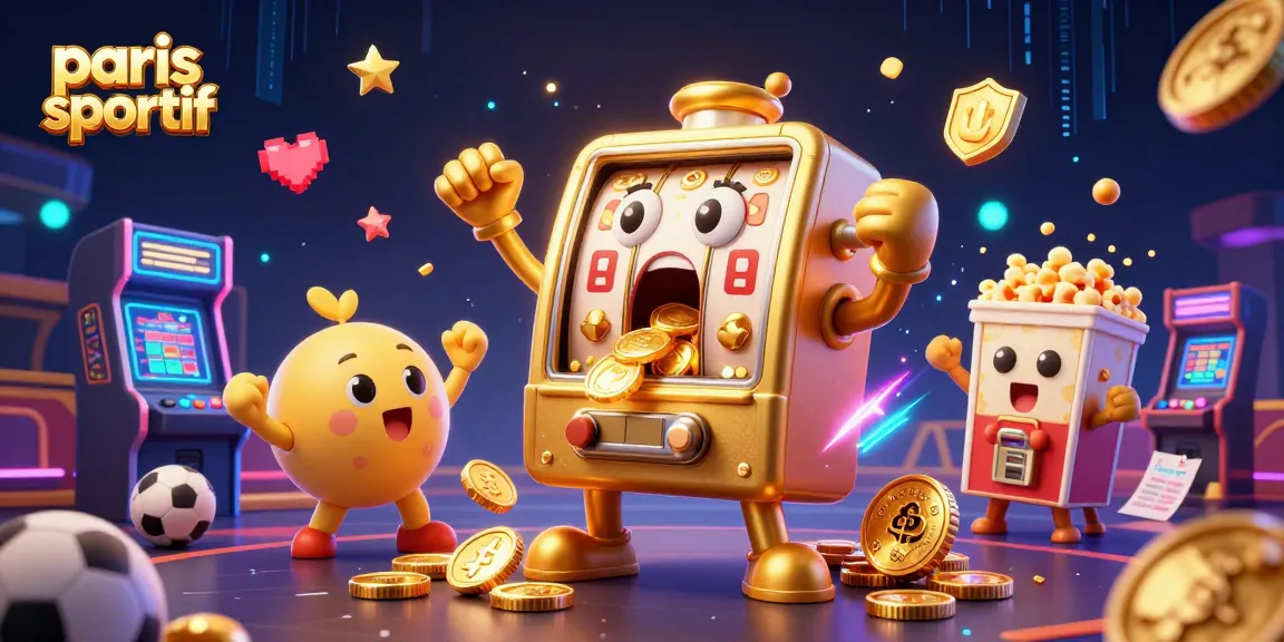 Pariez sur des paris sportifs avec cette illustration animée de machines à sous et ballons de sport.